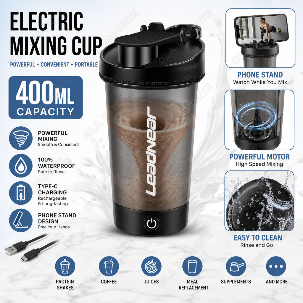 Whey Protein Isolate - Copo Misturador Elétrico com Suporte para