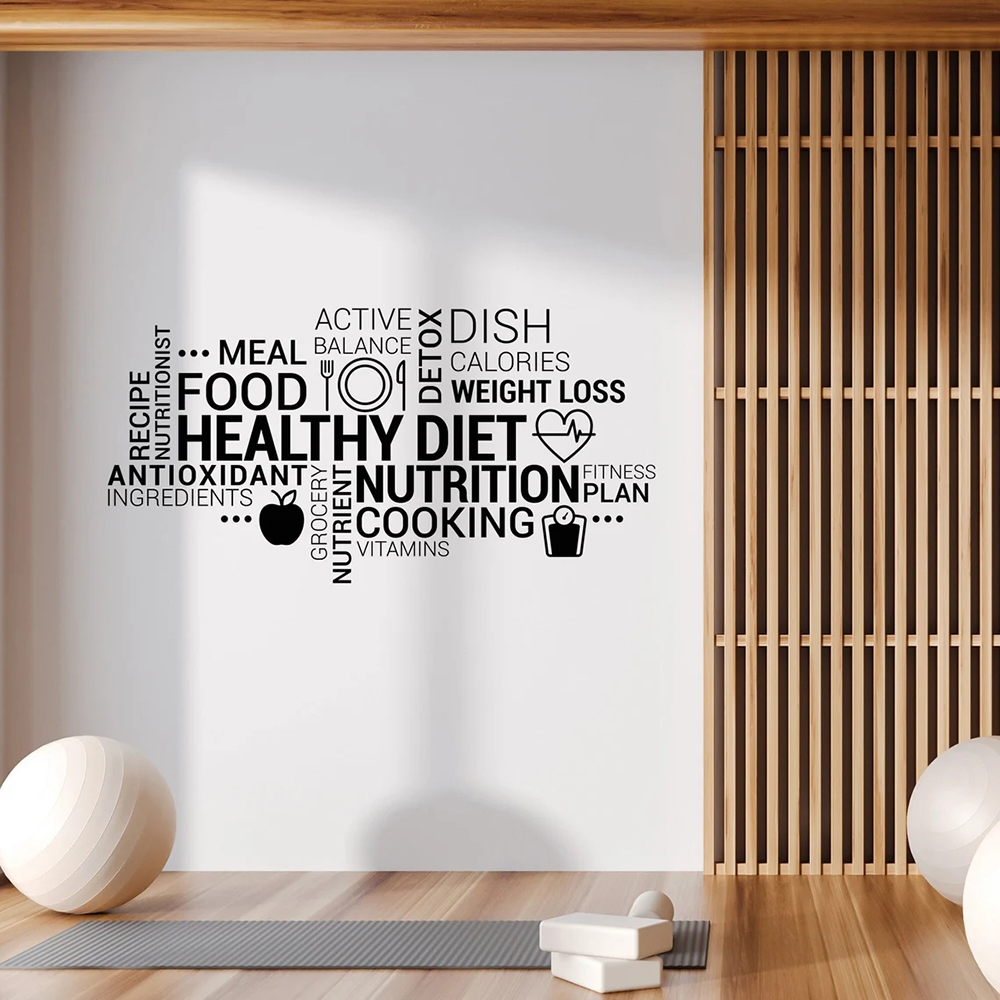 Nutrition Fitness Health - Inspirador saudável comer decalque da parede