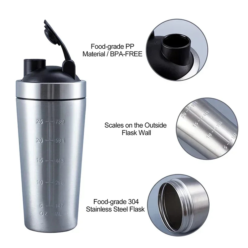 Aço inoxidável proteína shaker - Nutrition And Exercise avaliação e preço